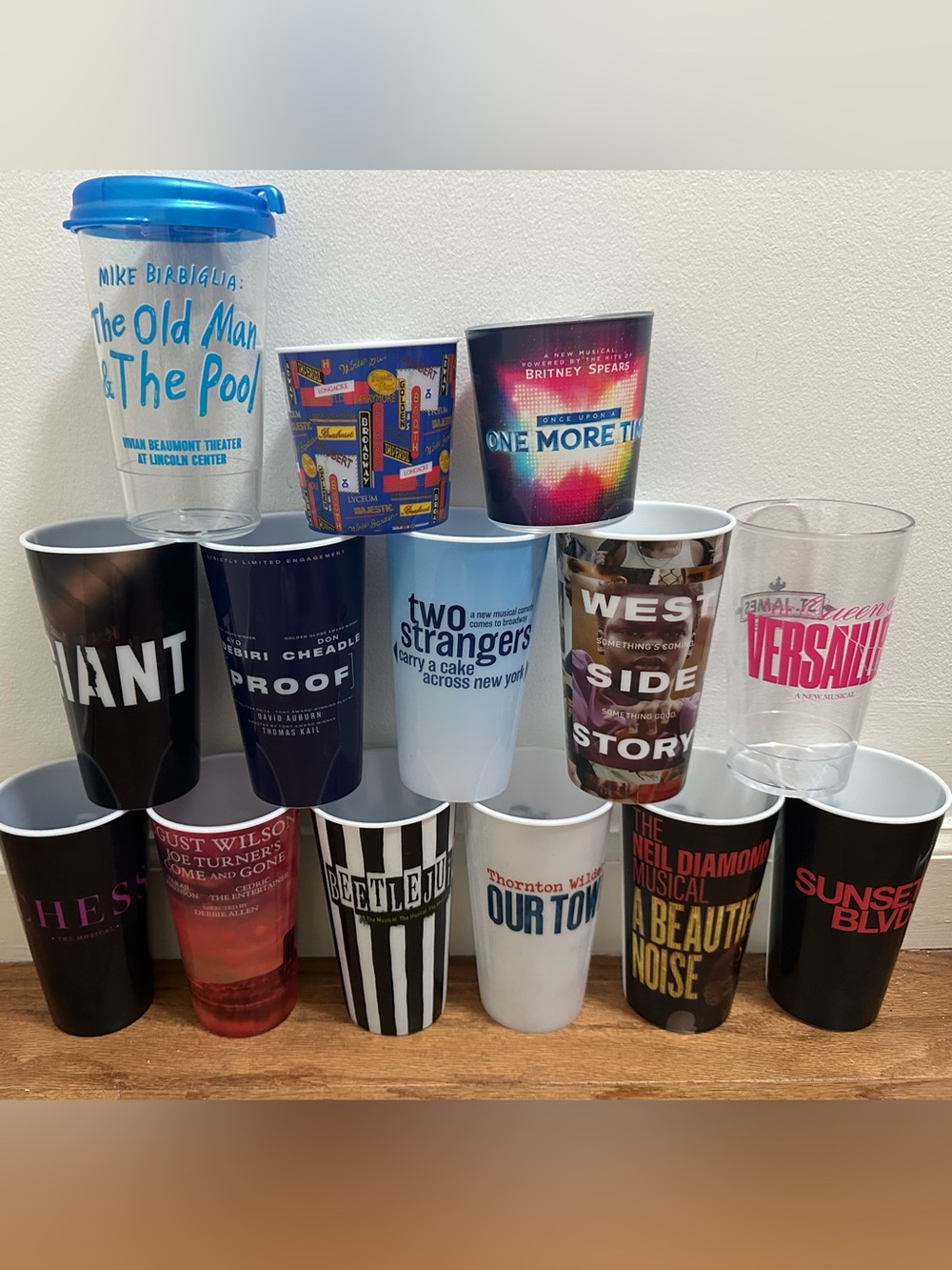 Assorted Set of Broadway Theatrical Reusable Show Plastic Cups